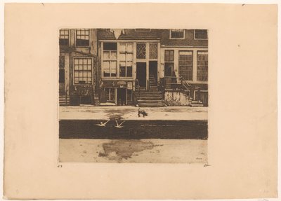 View of Canal Houses in Amsterdam by Willem Witsen (signed by artist)