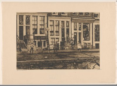 View of Houses on the Oude Waal in Amsterdam by Willem Witsen (signed by artist)
