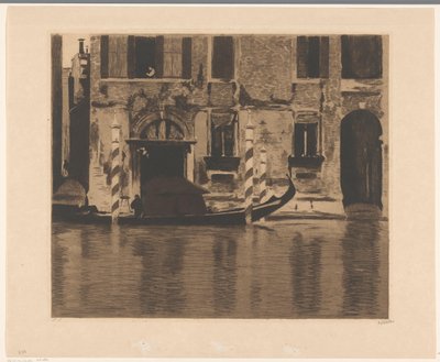 Gondola with Structure in the Grand Canal in Venice by Willem Witsen (signed by artist)
