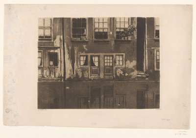 Houses on the Oudezijds Achterburgwal in Amsterdam by Willem Witsen (signed by artist)
