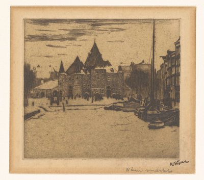Nieuwmarkt in Amsterdam by Willem Witsen (signed by artist)