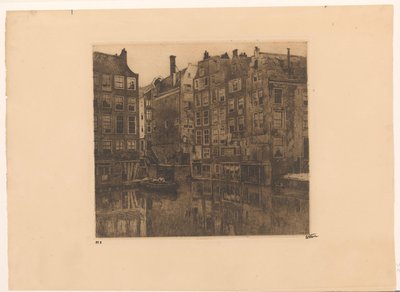Oudezijds Voorburgwal and Oudezijds Kolk in Amsterdam by Willem Witsen (signed by artist)