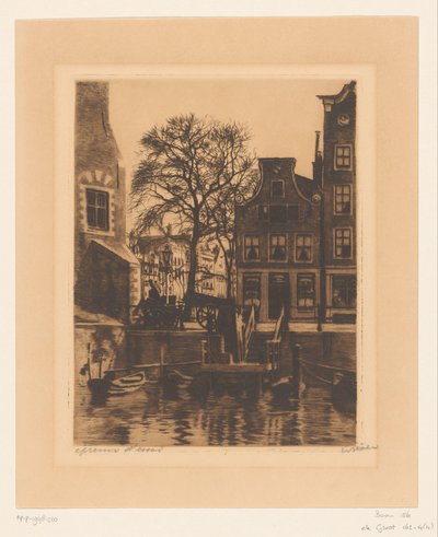 Overhaul at the Montelbaanstoren in Amsterdam by Willem Witsen (signed by artist)