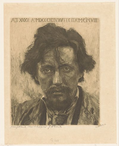 Portrait of Willem Kloos by Willem Witsen (signed by artist)