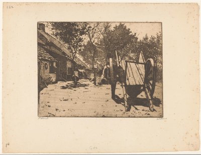 Cart on a Farmyard in Brabant by Willem Witsen (signed by artist)
