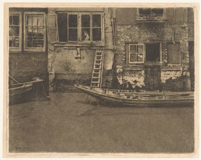 Back Facades of Voorstraat 463, 465, and 467 in Dordrecht by Willem Arnoldus Witsen