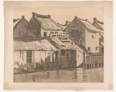 Rear Facades of Houses by a River in Batavia by Willem Witsen