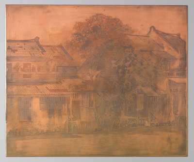 Batavia. Houses by the Kali with Trees in Between by Willem Arnoldus Witsen