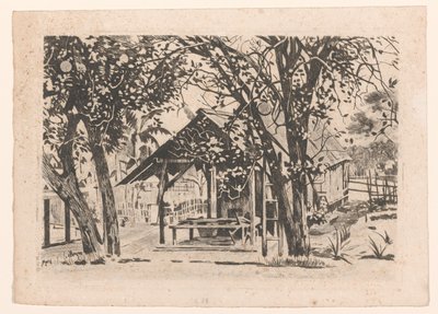 Outbuilding Between Two Trees in Java by Willem Arnoldus Witsen