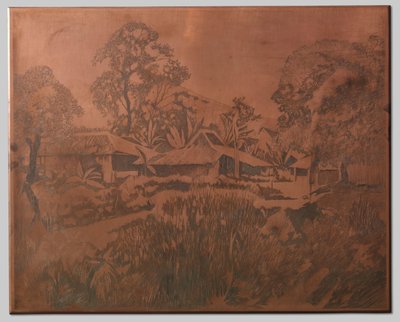 Buitenzorg, Kampong Houses, Salak and Cedeh on the Right in the Background by Willem Arnoldus Witsen
