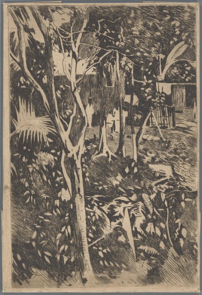 Family in the Garden of Hotel Bellevue, Buitenzorg by Willem Arnoldus Witsen