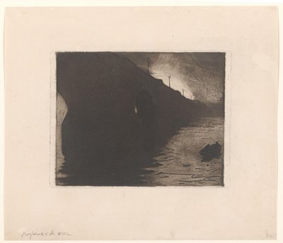 View of Waterloo Bridge in the Mist in London by Willem Arnoldus Witsen
