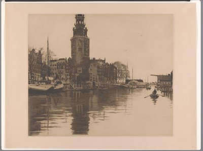View of the Montelbaanstoren in Amsterdam by Willem Arnoldus Witsen