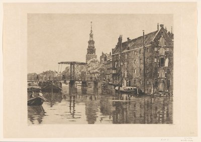 View of a Bridge Near Sweeden Warehouse in Amsterdam by Willem Arnoldus Witsen
