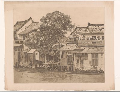 View of Houses by a River in Batavia by Willem Arnoldus Witsen