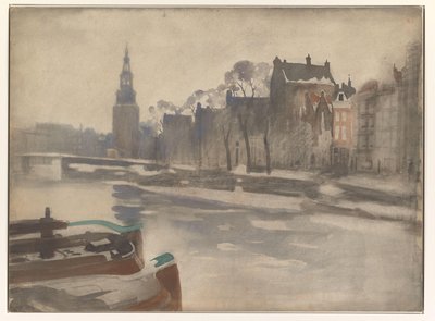View Over the Oude Schans to the Montelbaanstoren by Willem Arnoldus Witsen