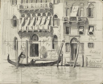 Houses with Awnings over Balconies on the Grand Canal in Venice by Willem Arnoldus Witsen