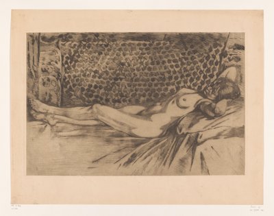 Nude Young Woman Lying on a Couch by Willem Arnoldus Witsen
