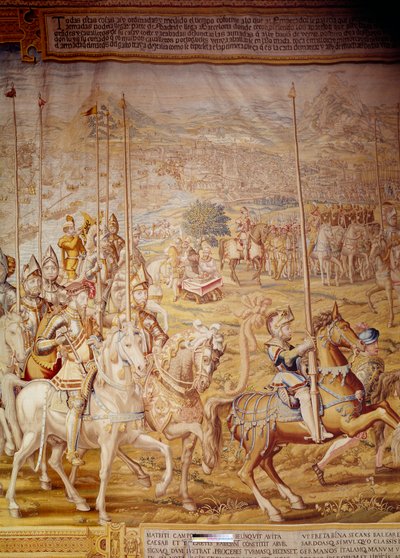 Conquest of Tunis by Emperor Charles V in 1535: Representation of the Emperor and Infant Don Luis (detail) by Willem de Pannemaker