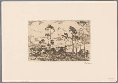 Landscape with Bare Trees and Woodcutters by Willem de Zwart (signed by artist)