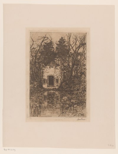 Ruins by a Pond Ruins by a Pond (Lage Vuursche) (original title) by Willem de Zwart (signed by artist)