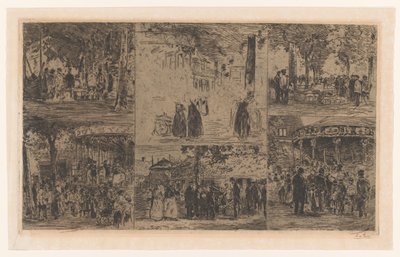 Six Sketches of a Market Day and a Village Fair by Willem de Zwart (signed by artist)