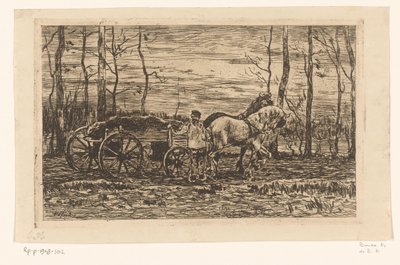 Cart with Firewood Pulled by Two Horses by Willem de Zwart