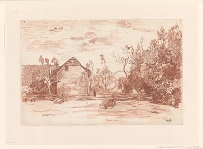 Meadow with Grazing Cattle, Farmhouse on the Left by Willem de Zwart