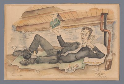 Self-Portrait in Hiding Place by Willem van Beek (signed by artist)