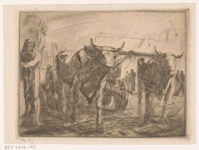 Ox Cart by Willem van Konijnenburg (signed by artist)