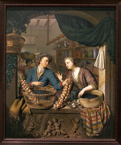 Onion salesman by Willem Van Mieris