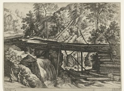 Mountain Landscape with Wooden Aqueduct by Willem van Nieulandt (II)
