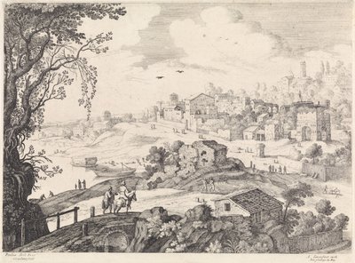 Italian Landscape with a City (Italian Landscapes) by Willem van Nieulandt (II)