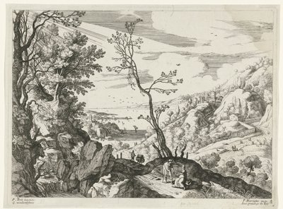 Landscape with Judah and Tamar (Italian Landscapes) by Willem van Nieulandt (II)