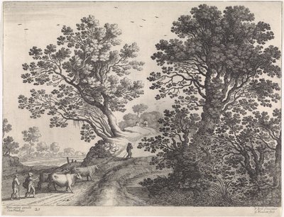 Landscape with Cowherds (Italian Landscapes) by Willem van Nieulandt (II)