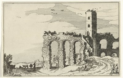 Ruins of an Aqueduct (Roman Ruins and Coastal Landscapes series) by Willem van Nieulandt (II)