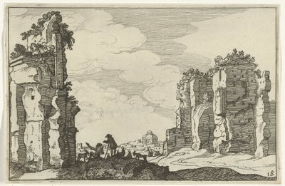 Ruins of the Baths of Caracalla (Roman Ruins and Coastal Landscapes, Series 1) by Willem van Nieulandt (II)