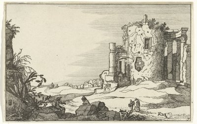 Ruins of a Temple Surrounded by Columns (Roman Ruins and Coastal Landscapes) by Willem van Nieulandt (II)