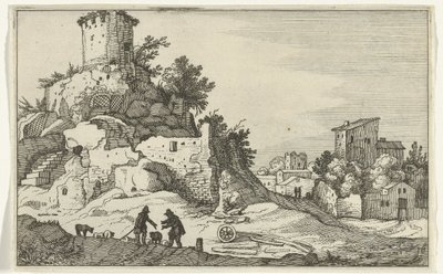 Ruins of a Tower (series title: Roman Ruins and Coastal Landscapes, Series 1) by Willem van Nieulandt (II)