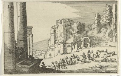 Cattle Among Roman Ruins by Willem van Nieulandt (II)