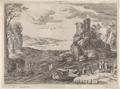 Various Ships in a Bay (Italian Landscapes) by Willem van Nieulandt (II)