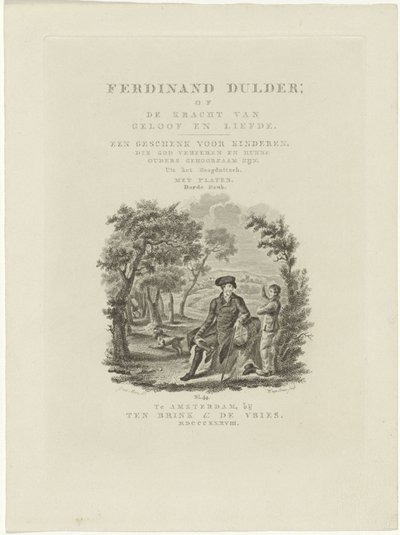 Seated Traveler and a Boy in a Landscape (Title Page for: J.G. Tobler, Ferdinand Dulder, 1838) by Willem van Senus