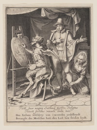 The Devil Painting Man’s Heart, from Allegory of the Misuse of Worldly Property by Willem van Swanenburgh