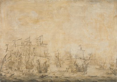 Battle between the Dutch and Swedish Fleets, in the Sound, 8 November 1658 by Willem van de Velde (I) (attributed to)
