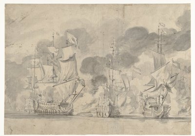 Naval Battle at Lowestoft on June 13, 1665 by Willem van de Velde (I)