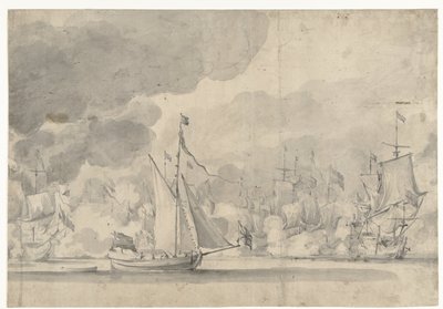 Naval Battle at Lowestoft on June 13, 1665 by Willem van de Velde (I)