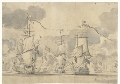 Battle of Lowestoft on June 13, 1665 by Willem van de Velde (I)