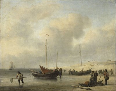 Fishing Boats on Shore by Willem van de Velde (II)