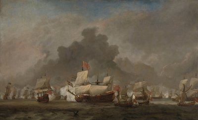 Naval Battle between Michiel Adriaensz de Ruyter and the Duke of York during the Battle of Solebay, 7 June 1672 by Willem van de Velde (II)