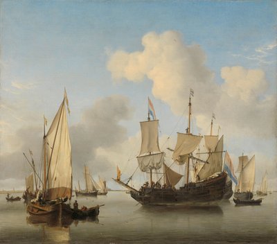 Ships at Anchor on the Coast by Willem van de Velde (II)